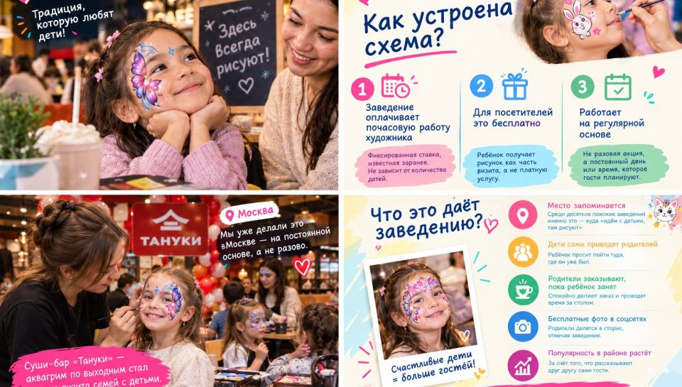 Регулярный аквагрим для гостей ресторана — Akvagrim.uz Ташкент